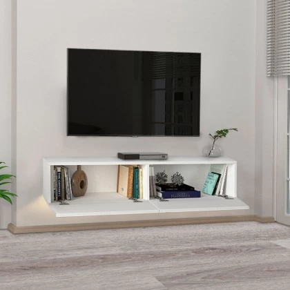 Έπιπλο τηλεόρασης επιτοίχιο Aristo Megapap με LED χρώμα λευκό 135x31,6x25εκ. Έπιπλο τηλεόρασης επιτοίχιο Aristo Megapap με LED χρώμα λευκό 135x31,6x25εκ.