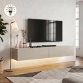 Έπιπλο τηλεόρασης επιτοίχιο Aristo Megapap με LED χρώμα sandstone 135x31,6x25εκ.