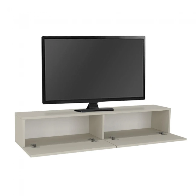 Έπιπλο τηλεόρασης επιτοίχιο Aristo Megapap με LED χρώμα sandstone 135x31,6x25εκ.