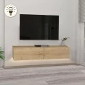 Έπιπλο τηλεόρασης επιτοίχιο Aristo Megapap με LED χρώμα sapphire oak 135x31,6x25εκ.