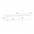 Έπιπλο τηλεόρασης επιτοίχιο Aristo Megapap με LED χρώμα sapphire oak 135x31,6x25εκ.
