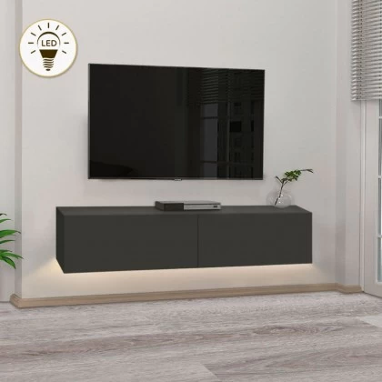 Έπιπλο τηλεόρασης επιτοίχιο Aristo Megapap με LED χρώμα ανθρακί 135x31,6x25εκ. Έπιπλο τηλεόρασης επιτοίχιο Aristo Megapap με LED χρώμα ανθρακί 135x31,6x25εκ.