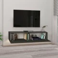 Έπιπλο τηλεόρασης επιτοίχιο Aristo Megapap με LED χρώμα ανθρακί 135x31,6x25εκ.