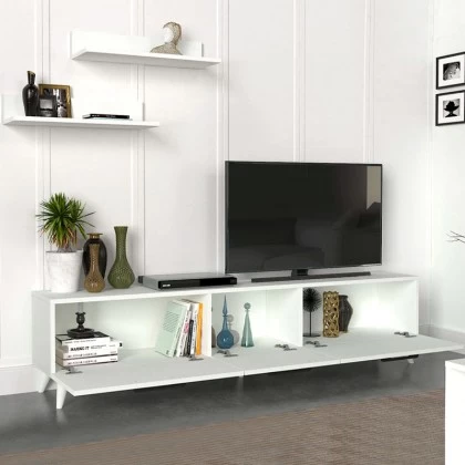 Έπιπλο τηλεόρασης Mareta Megapap χρώμα λευκό 180x31,3x42εκ. Έπιπλο τηλεόρασης Mareta Megapap χρώμα λευκό 180x31,3x42εκ.