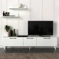 Έπιπλο τηλεόρασης Mareta Megapap χρώμα λευκό 180x31,3x42εκ.