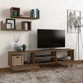 Έπιπλο τηλεόρασης Seddra Megapap χρώμα καρυδί 180x31,5x45εκ.
