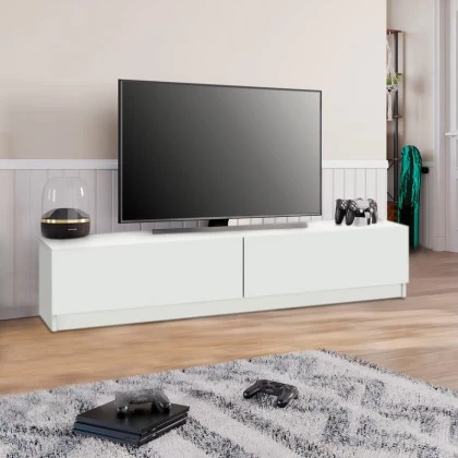 Έπιπλο τηλεόρασης Ahenk Megapap χρώμα λευκό 160x31,3x32,9εκ. Έπιπλο τηλεόρασης Ahenk Megapap χρώμα λευκό 160x31,3x32,9εκ.