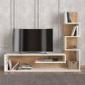 Έπιπλο τηλεόρασης Metehan Megapap χρώμα λευκό - sapphire oak 149,5x29,5x120εκ.