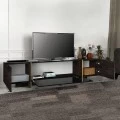 Έπιπλο τηλεόρασης Veyron Megapap χρώμα μαύρο rebab - μαύρο εφέ μαρμάρου 180x32,3x45εκ.