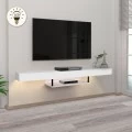 Έπιπλο τηλεόρασης επιτοίχιο Albares Megapap με LED χρώμα λευκό 150x29,6x22εκ.