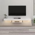 Έπιπλο τηλεόρασης επιτοίχιο Albares Megapap με LED χρώμα λευκό 150x29,6x22εκ.