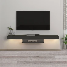 Έπιπλο τηλεόρασης επιτοίχιο Albares Megapap με LED χρώμα ανθρακί 150x29,6x22εκ.