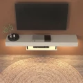 Έπιπλο τηλεόρασης επιτοίχιο Albares Megapap με LED χρώμα sandstone 150x29,6x22εκ.