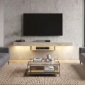 Έπιπλο τηλεόρασης επιτοίχιο Albares Megapap με LED χρώμα travertine 150x29,6x22εκ.