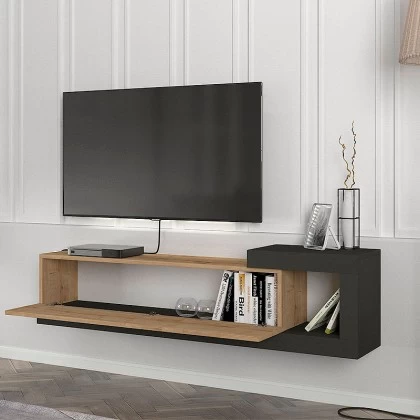 Έπιπλο τηλεόρασης επιτοίχιο Volare Megapap χρώμα sapphire oak - ανθρακί 150x29,6x38,6εκ. Έπιπλο τηλεόρασης επιτοίχιο Volare Megapap χρώμα sapphire oak - ανθρακί 150x29,6x38,6εκ.