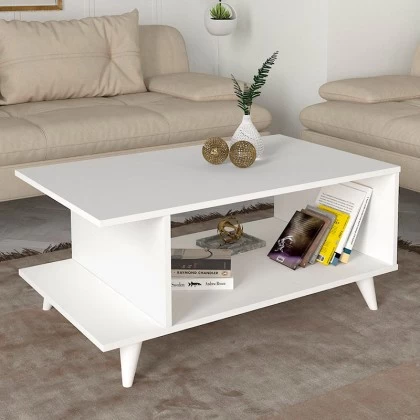 Τραπεζάκι σαλονιού Titus Megapap χρώμα λευκό 100x60x45εκ. Τραπεζάκι σαλονιού Titus Megapap χρώμα λευκό 100x60x45εκ.
