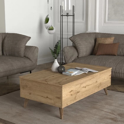 Τραπεζάκι σαλονιού Roy Megapap με σερβιτόρο χρώμα sepet oak 121x69x40εκ. Τραπεζάκι σαλονιού Roy Megapap με σερβιτόρο χρώμα sepet oak 121x69x40εκ.