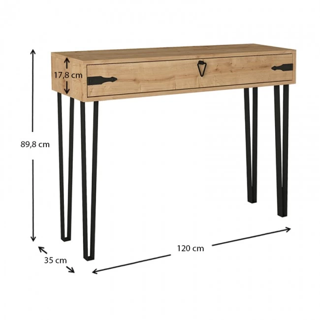 Κονσόλα Cenova Megapap χρώμα sapphire oak 120x35x89,8εκ.
