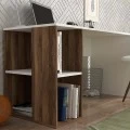 Γραφείο εργασίας Coral Megapap χρώμα λευκό - καρυδί 140x60x75εκ.