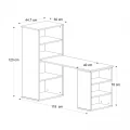 Γραφείο εργασίας πολυμορφικό Last Megapap χρώμα sapphire oak 119x44,7x123εκ.