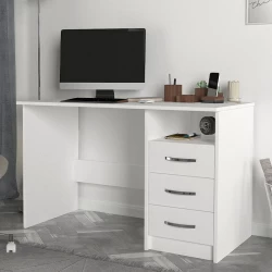 Γραφείο εργασίας Eldoris Megapap χρώμα λευκό 120x60x75εκ.