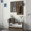 Έπιπλο εισόδου Galina Megapap χρώμα καρυδί - λευκό 91,8x27x70εκ.