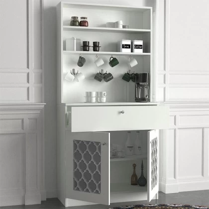 Έπιπλο κουζίνας Axel Megapap χρώμα λευκό 90x37x183,6εκ. Έπιπλο κουζίνας Axel Megapap χρώμα λευκό 90x37x183,6εκ.