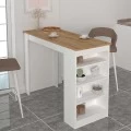 Τραπέζι μπαρ Monaco Megapap από μελαμίνη χρώμα λευκό - sapphire oak 120x51,6x101,8εκ.