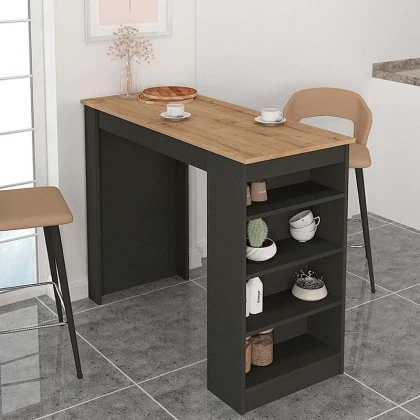 Τραπέζι μπαρ Monaco Megapap χρώμα ανθρακί - sapphire oak 120x51,6x101,8εκ. Τραπέζι μπαρ Monaco Megapap χρώμα ανθρακί - sapphire oak 120x51,6x101,8εκ.
