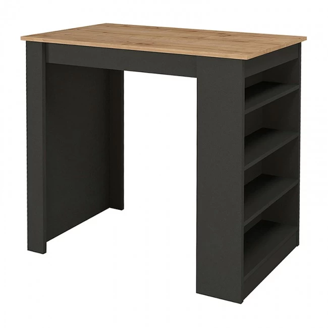 Τραπέζι μπαρ Monaco Megapap χρώμα ανθρακί - sapphire oak 120x51,6x101,8εκ.