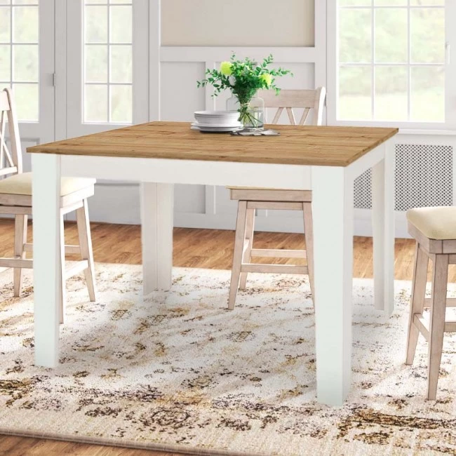 Τραπέζι Darlen Megapap χρώμα λευκό - sapphire oak 110x72x74εκ.