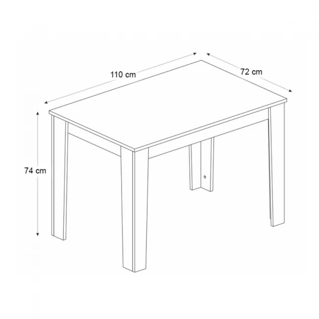Τραπέζι Darlen Megapap χρώμα γκρι σκυροδέματος 110x72x74εκ.