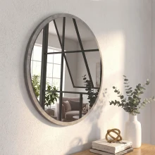 Καθρέπτης τοίχου Glob Μegapap χρώμα γκρι σκυροδέματος 59x2x59εκ.
