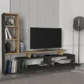Σύνθεση τηλεόρασης Simal Megapap με LED χρώμα ανθρακί - sepet oak 168,2x31,3x120εκ.
