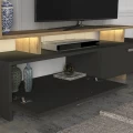 Σύνθεση τηλεόρασης Simal Megapap με LED χρώμα ανθρακί - sepet oak 168,2x31,3x120εκ.