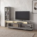 Σύνθεση τηλεόρασης Simal Megapap με LED χρώμα γκρι σκυροδέματος 168,2x31,3x120εκ.