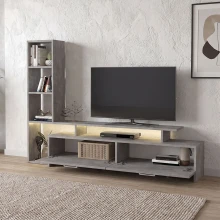 Σύνθεση τηλεόρασης Simal Megapap με LED χρώμα γκρι σκυροδέματος 168,2x31,3x120εκ.