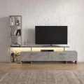 Σύνθεση τηλεόρασης Simal Megapap με LED χρώμα γκρι σκυροδέματος 168,2x31,3x120εκ.