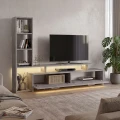Σύνθεση τηλεόρασης Simal Megapap με LED χρώμα γκρι σκυροδέματος 168,2x31,3x120εκ.