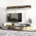Σύνθεση τηλεόρασης Manet Megapap με LED χρώμα λευκό - καρυδί 180x29,5x39εκ. Σύνθεση τηλεόρασης Manet Megapap με LED χρώμα λευκό - καρυδί 180x29,5x39εκ.