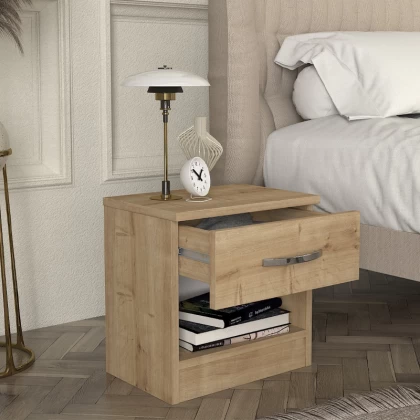 Κομοδίνο Lube Megapap χρώμα sapphire oak 40x28,2x40εκ. Κομοδίνο Lube Megapap χρώμα sapphire oak 40x28,2x40εκ.
