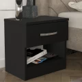 Κομοδίνο Lube Megapap χρώμα μαύρο 40x28,2x40εκ.