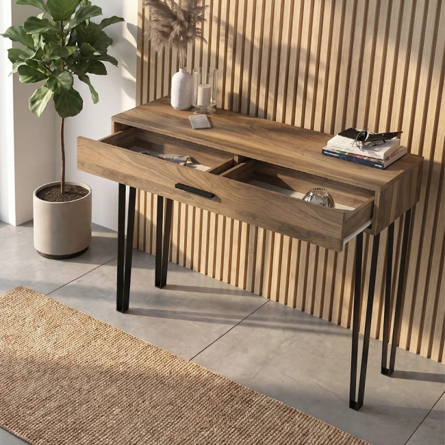 Κονσόλα Rochel Megapap χρώμα καρυδί 120x35x89,8εκ.