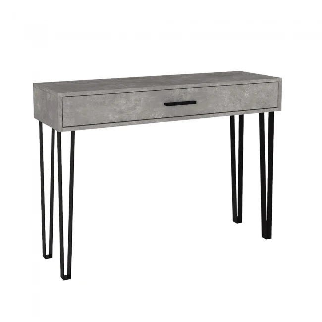 Κονσόλα Rochel Megapap χρώμα γκρι σκυροδέματος 120x35x89,8εκ.