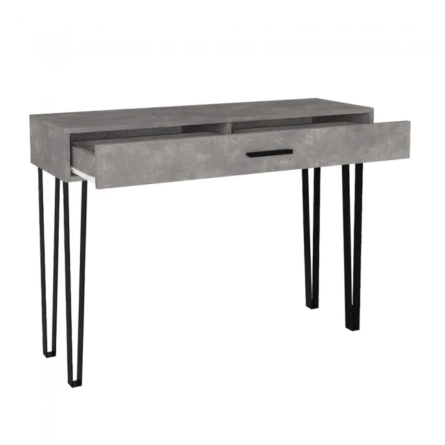 Κονσόλα Rochel Megapap χρώμα γκρι σκυροδέματος 120x35x89,8εκ.