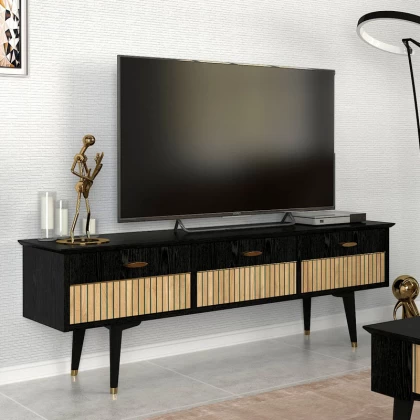 Έπιπλο τηλεόρασης Bolea Megapap χρώμα modern black 150x35x49,7 εκ. Έπιπλο τηλεόρασης Bolea Megapap χρώμα modern black 150x35x49,7 εκ.