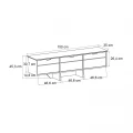 Έπιπλο τηλεόρασης Venita Megapap χρώμα sapphire oak - ανθρακί 150x35x45,3εκ.