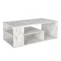 Τραπεζάκι σαλονιού Abdera Megapap χρώμα λευκό εφέ μαρμάρου 110x60x42εκ.
