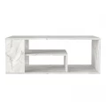 Τραπεζάκι σαλονιού Abdera Megapap χρώμα λευκό εφέ μαρμάρου 110x60x42εκ.
