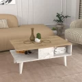 Τραπεζάκι σαλονιού Andros Megapap χρώμα sapphire oak - λευκό εφέ μαρμάρου 90x54x39,6εκ.